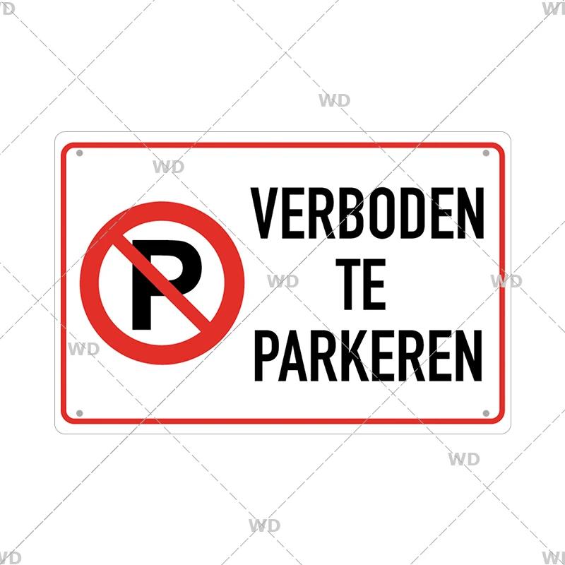 Mfoever Tin Sign Vintage Assorted Traffic Warning No Parking Tin Sign Set Retro European Bicycle Dog Fire Prohibition Metal Wall Art Rustic Saf