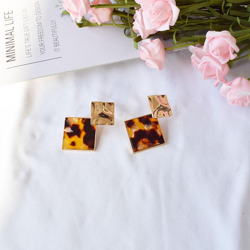 Korean-Japanese Style Geometric Acrylic Large Dangle Earrings