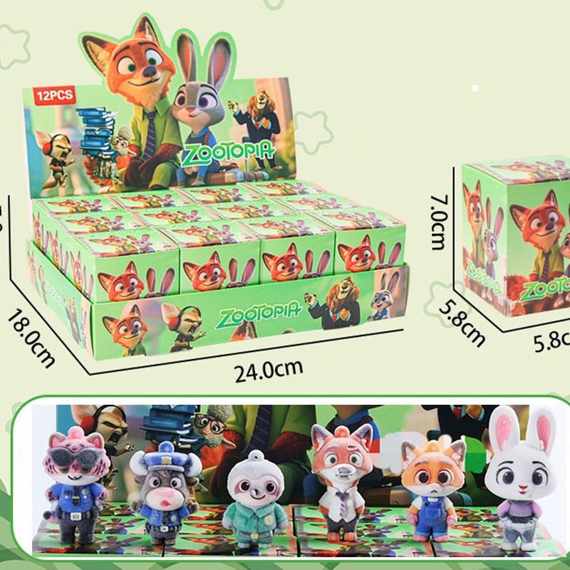 Neues 12er Set Niedliche Zootopia Blind Box Cartoon Nick Judy Charaktere Figuren Spielzeug Puppen für Fans Kinder Geburtstag Weihnachtsgeschenke