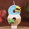 Ocean Beach Number Birthday Candle Cake Party Decoration Birthday 1st Birthday Handmade Candle 0-9