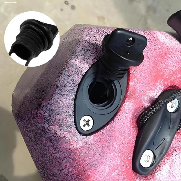 Schwarzes Kunststoff-Rumpfablassstopfen-Kit, Kajak-Kanu-Boot-Ablaufstopfen Ersatzzubehör Bootsablassstopfen