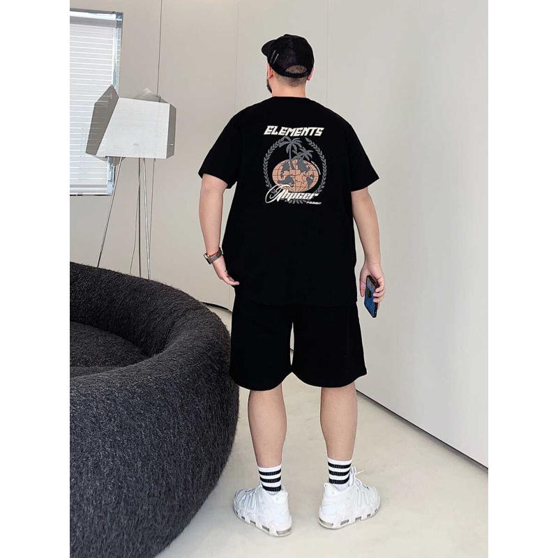 Heavyweight Soft Sports Casual Versatile Stretch Fit Wrinkle Loose Men's Fashion Short-sleeved Tops Comfortable T-shirt