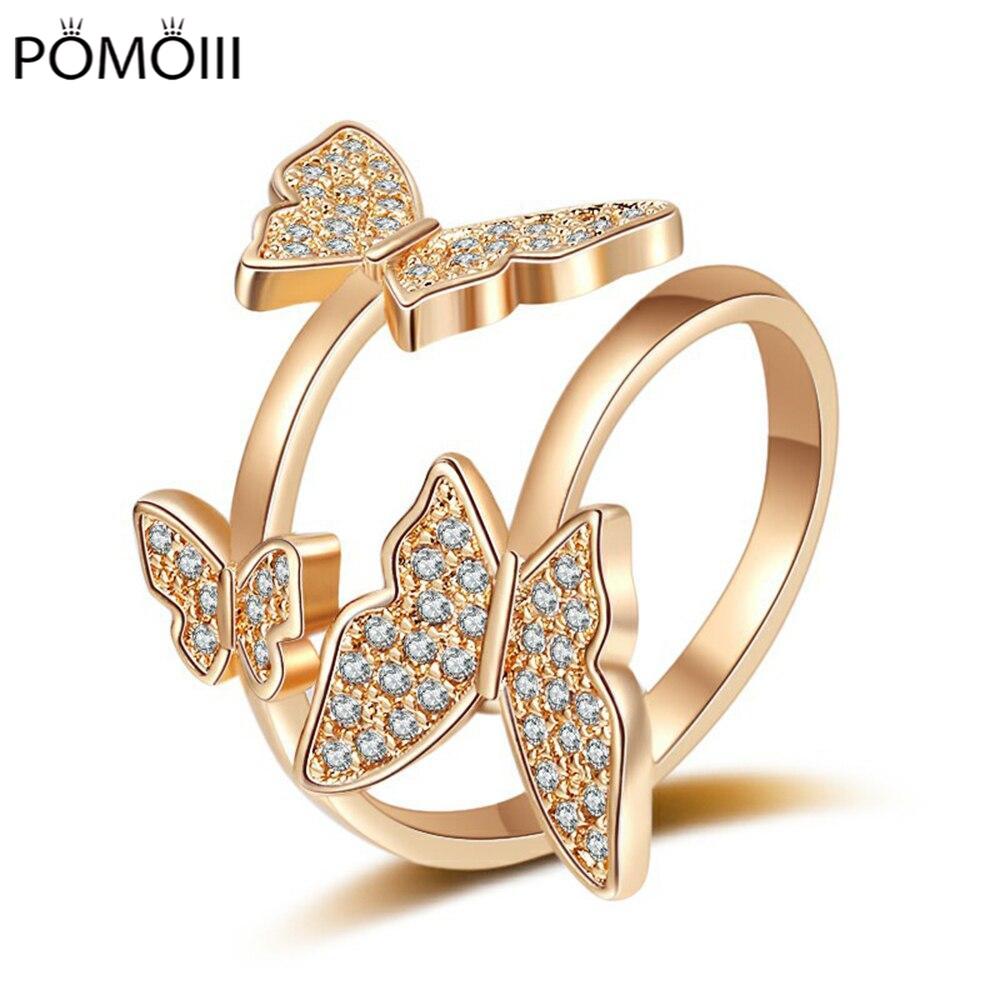 New Fashion Personality Ring 925 Silver Women Small Design Micro-set Jewelry Rose gold Rings Festival Anniversary Gift