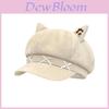Cappello Beanie Ottagonale con Orecchie da Gatto e Ampia Visiera per il Calore Invernale
