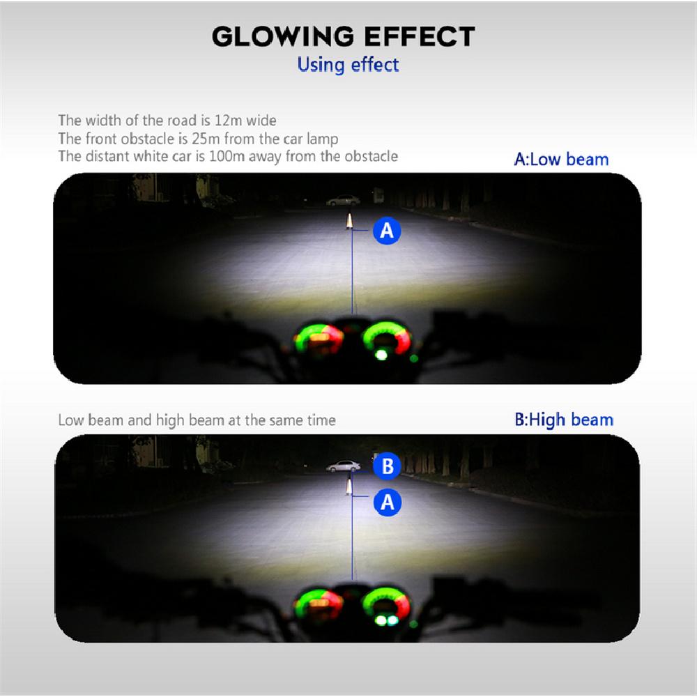 Motorcycle Aluminum H4 Led Headlight 7500K 4000Lm 38W Dual Side Bright Light