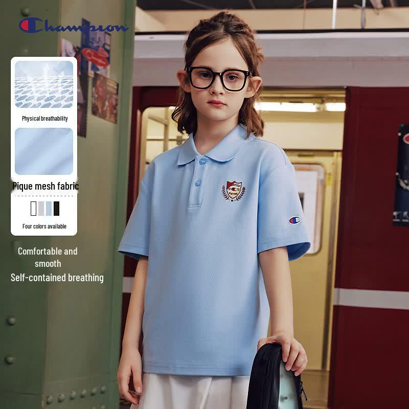 Champion Kids' Retro Polo Short-Sleeve T-Shirt