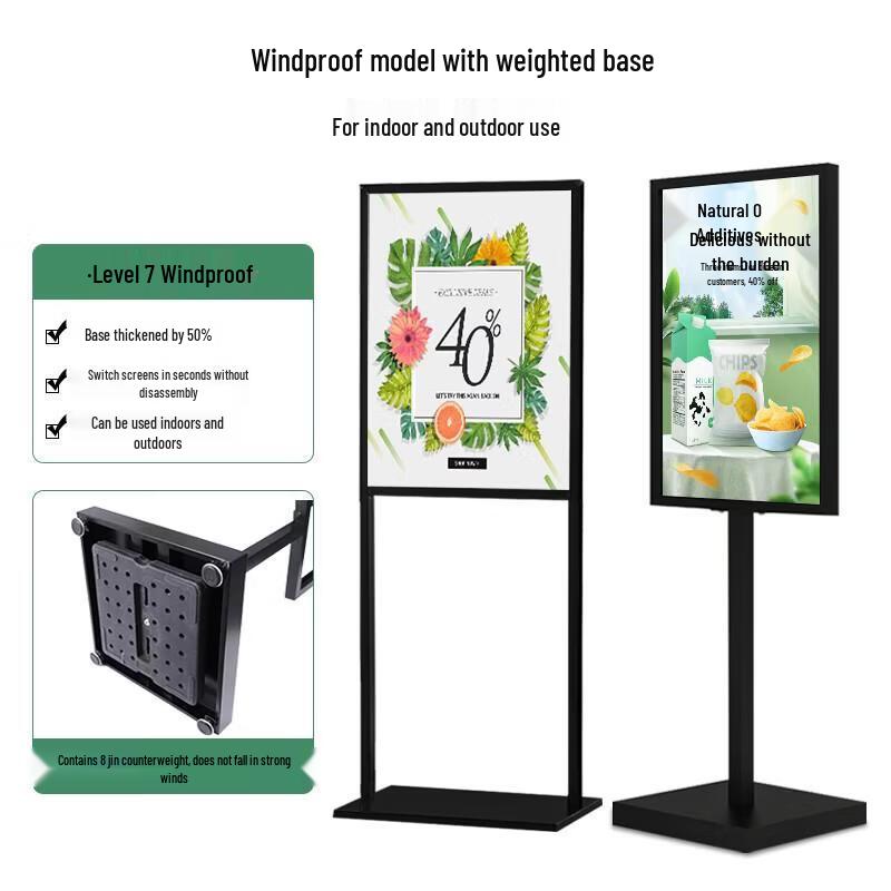 Heavy-Duty Outdoor Single-Pole Advertising Display Stand
