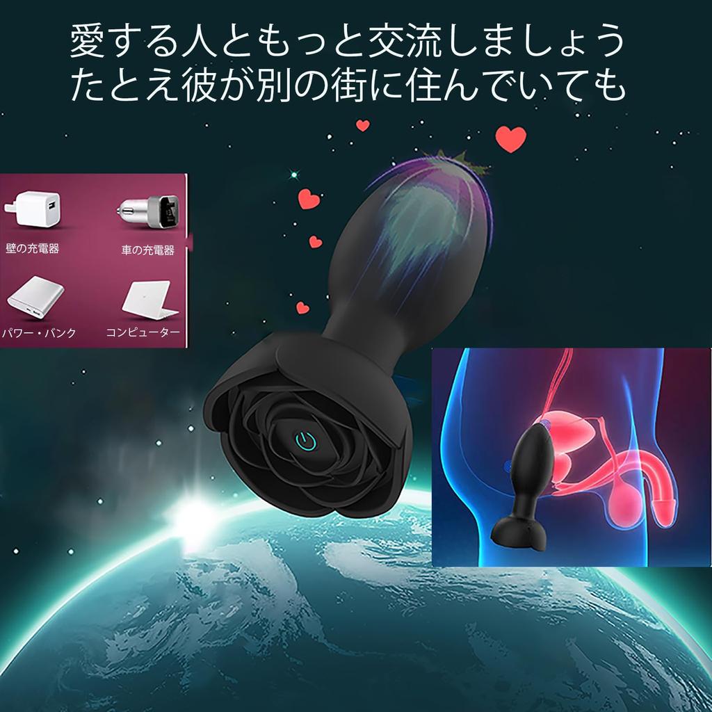 Anal Plug Vibrator Piston Vibrator 10 Vibrations Rotation with 360 Degree Rotation Mode Dildo Male Prostate Anal Vibrator USB Unisex + Charging,