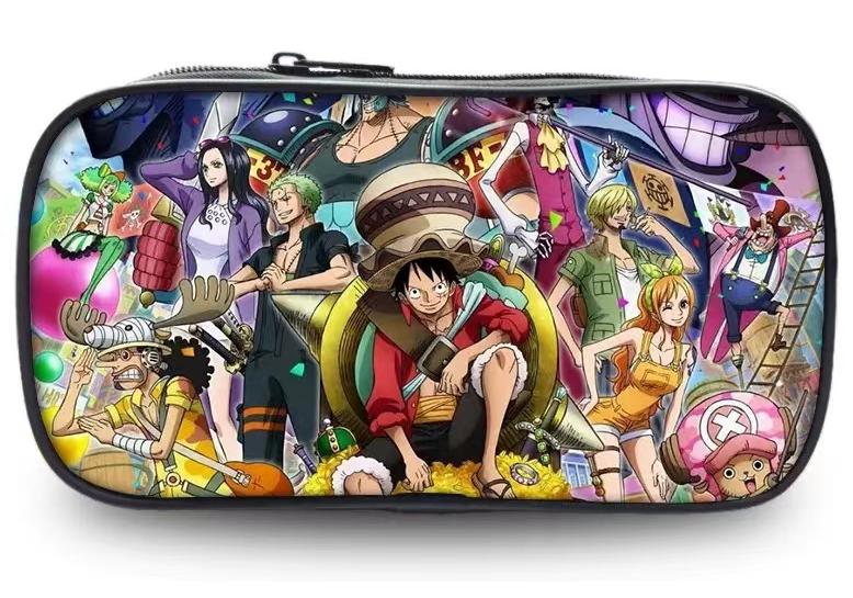 Cartoon Anime One Piece Luffy Zoro Sanji Marco Ace Sabo Pencil Case Stationery Box Students School Pen Pouch Bags Beautiful Gifts