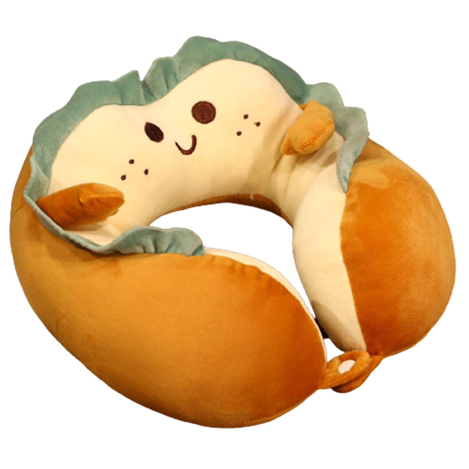 

Toast Sliced Bread Stuffed Pillow Cartoon Food Seat Back Cushion U Shape Neck Head Rest Plush Doll For Office Travel