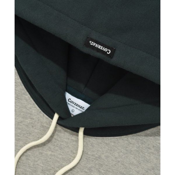 Covernat Letter Pattern Printed Spliced Drawstring Hoodie Men hoodies Green CO2303HDA1GN