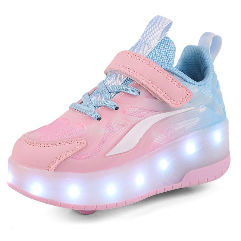 

812 children s runaway shoes LED double-wheel flashing light luminous shoes boys and girls classmates low-top primary and secondary school students ro 39
