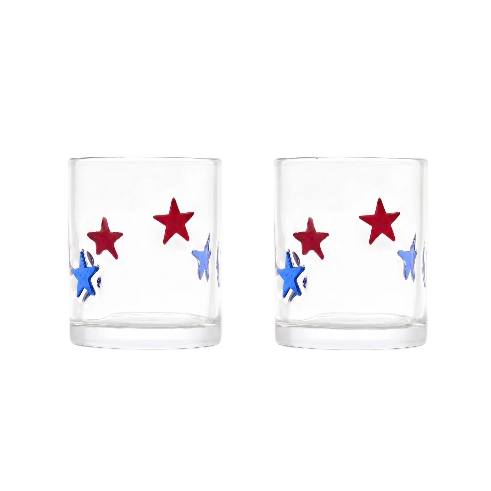 Set of 2 Glass Tumblers with Cherry Pattern Suitable for Table Decoration and Seasonal Festive Use Durable and Clear Glassware for Everyday Use