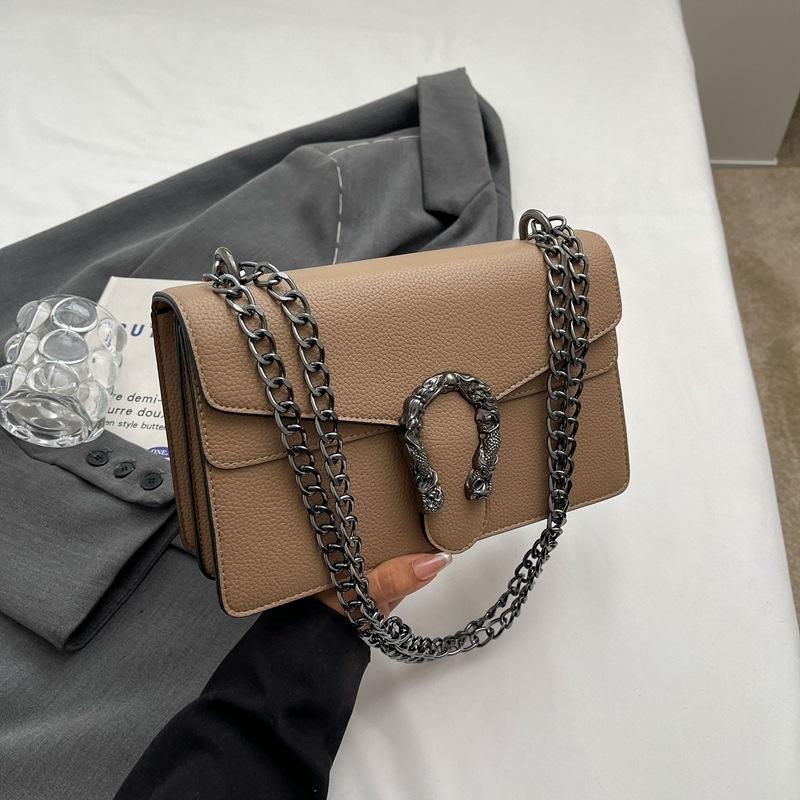 New High-end Light Luxury Solid Color Chain Bag Single Shoulder Oblique Span Trendy Women's Bag