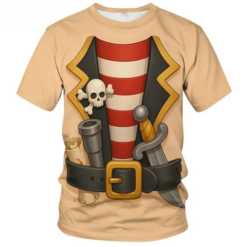 3D Printed Cosplay T-Shirt Men Summer Fashionable Loose Comfortable Casual Short Sleeve Round Neck Soft Breathable T-shirt