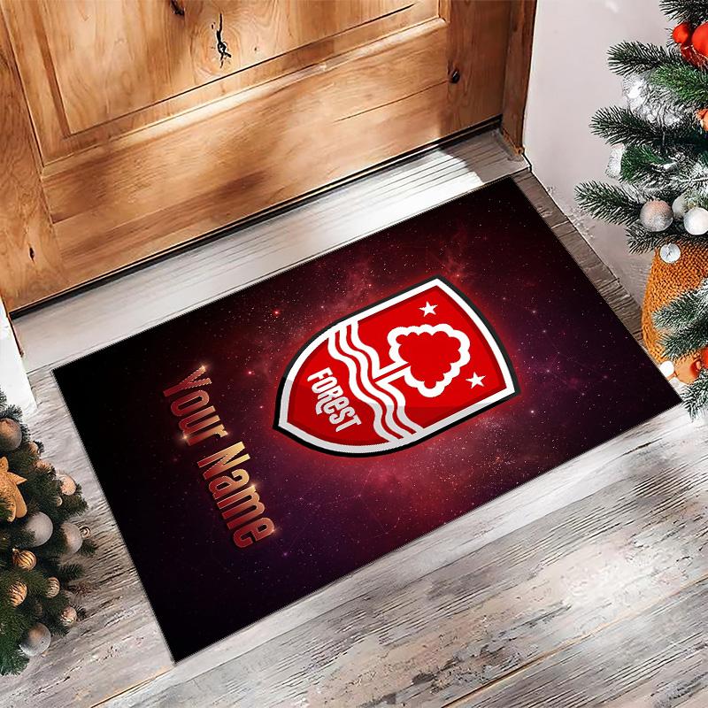 Nottingham Forest FC Bedruckter Kristall-Samtteppich Rutschfester Kristall-Samtteppich Für Sofa Schlafzimmer Innenbereich Heimdekoration