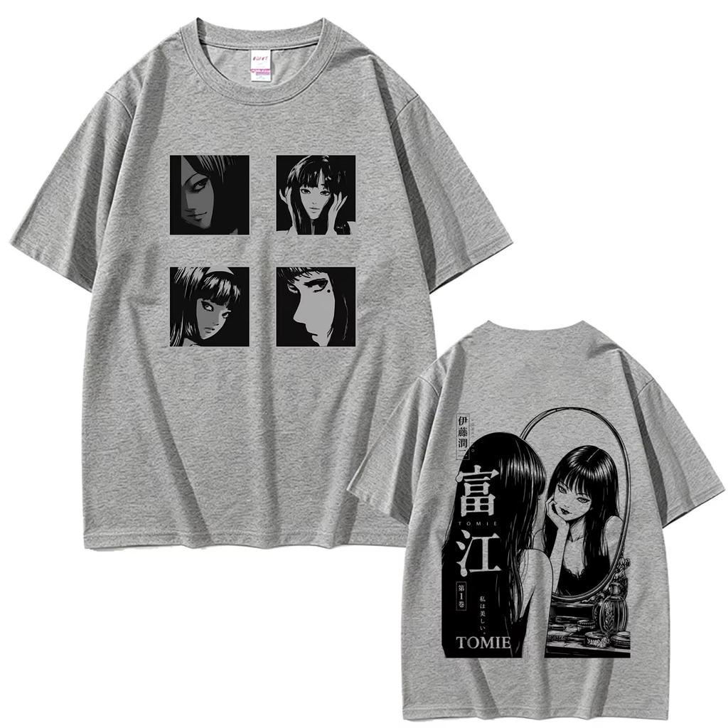 Hot Sale Anime Tomie Junji Ito Manga Horror Gothic T Shirts Men Women Hip Hop Streetwear Oversized T-shirt Breathable and Comfortable Clothes