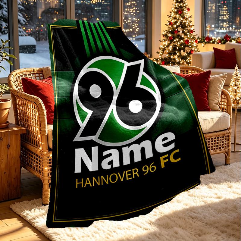 Custom Name Personalized Hannover 96 Football Print Blanket, Home Decor, Bedroom, Sofa, Camping, Couch, Gifts for Birthday ChristmasEnthusiasts