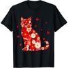 Cute Valentine Day Funny Girls Cat Valentines Day Women Cotton Men T Shirt