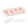 Ice Cream Mold with Anti-Spill Dust-Proof Cover Food-Grade Silicone 4 Compartments Reusable Popsicle Maker for Kids Jelly Mousse Homemade Treats