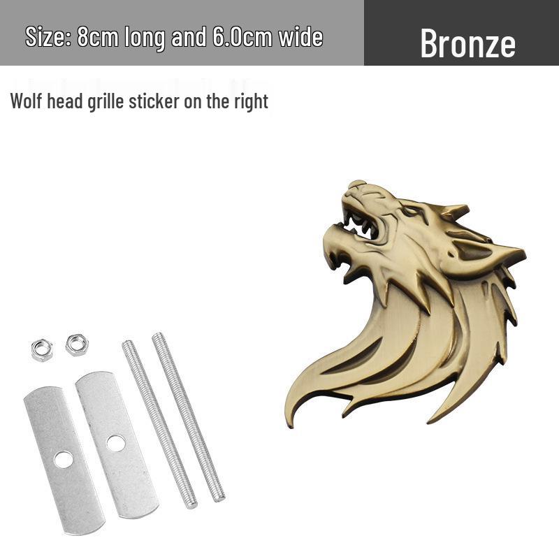 Wolf Head Metal Car Badge: Personalized Sticker & Logo