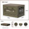 Folding Camping Storage Box with Wooden Lid - Outdoor Picnic & Car Trunk Organizer