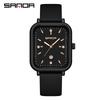 Sanda TikTok Bestseller: Unisex Leather Strap Quartz Watch with Simple Calendar, Waterproof Design.