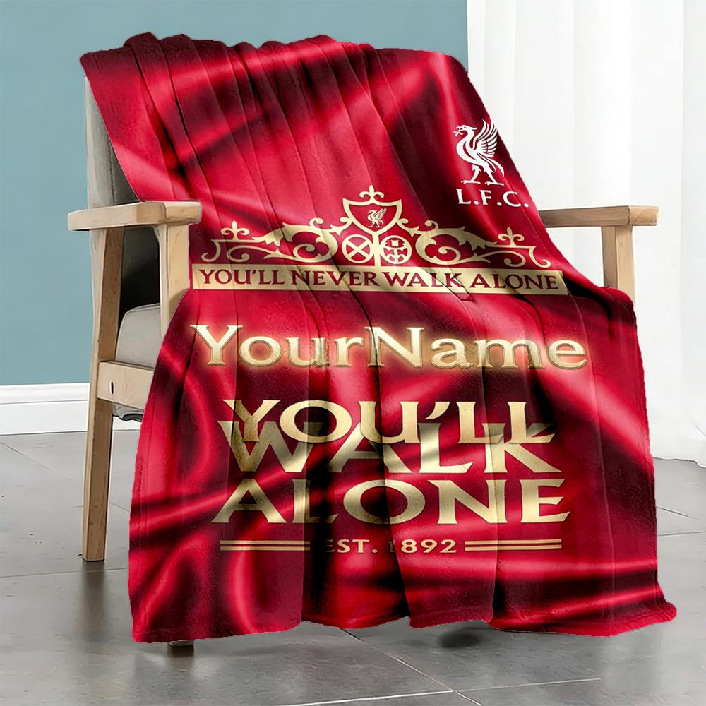 Liverpool Customize Your Name Blanket Throw Customizable Blanket Warmthful Decor Suitable for Couch Sofa Bed Nap Four Seasons Multipurpose
