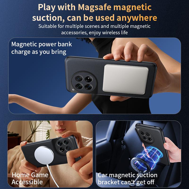 For Oneplus Ace3 Case Magnetic Leather Shield Cover For Oneplus Ace3 High Quality Anti-Fingerprint Non-Slip PC+TPU