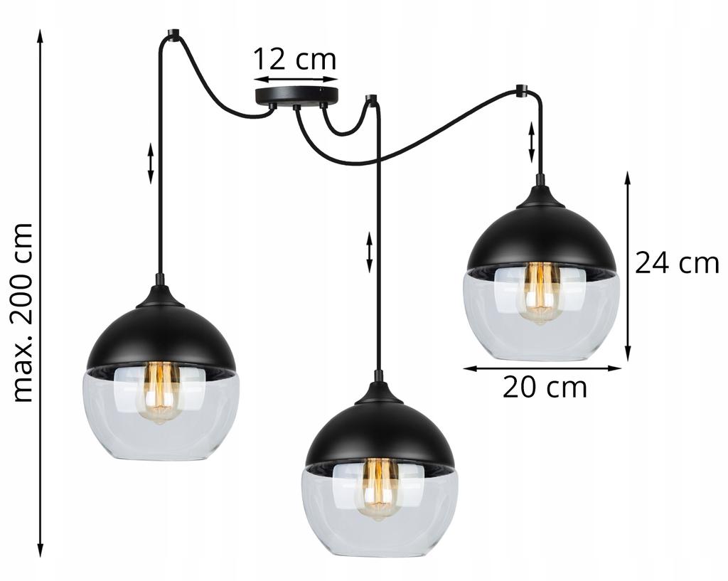 ELEGANT SPIDER HÄNGELAMPE GLAS-SCHIRM