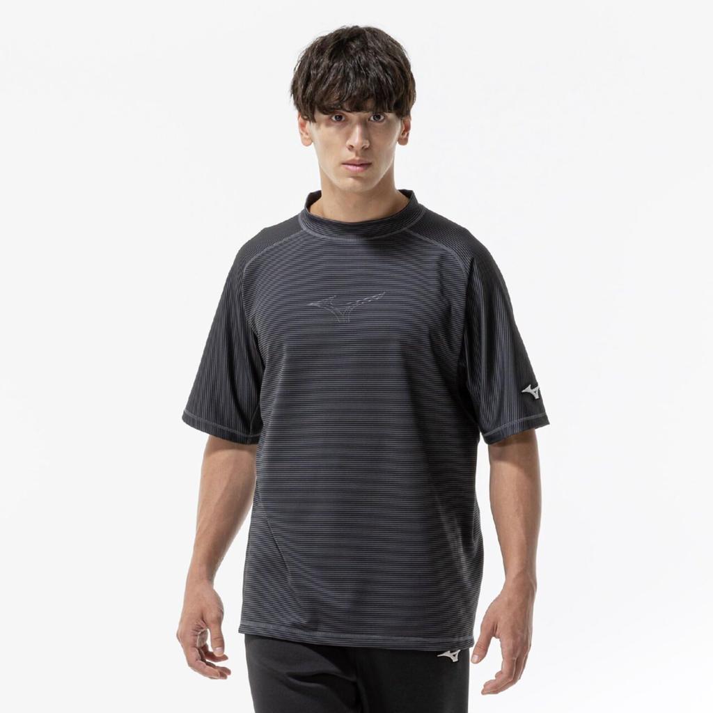 Training Wear Stretch Stripe Stretch 32MAD003 Unisex Black 2XL [Mizuno] T-Shirt
