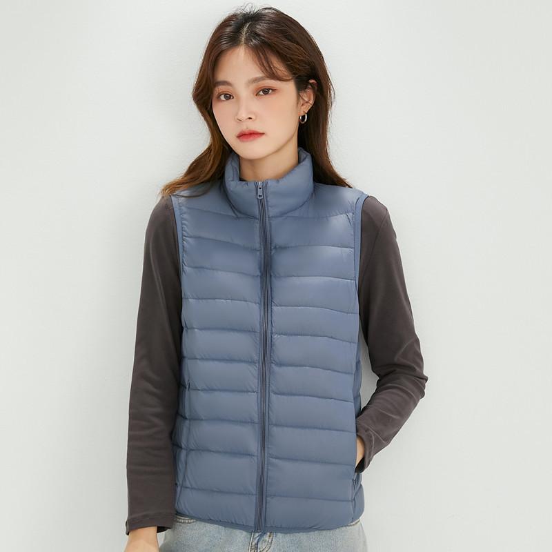 

Женский легкий пуховый жилет без рукавов со стойкой воротником для весны, осени и зимы XL