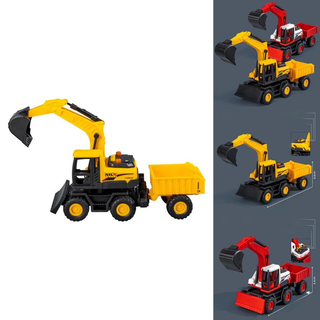 Excavator Toy Model With Flashing Lights And Sound For Childrens Play And Learning