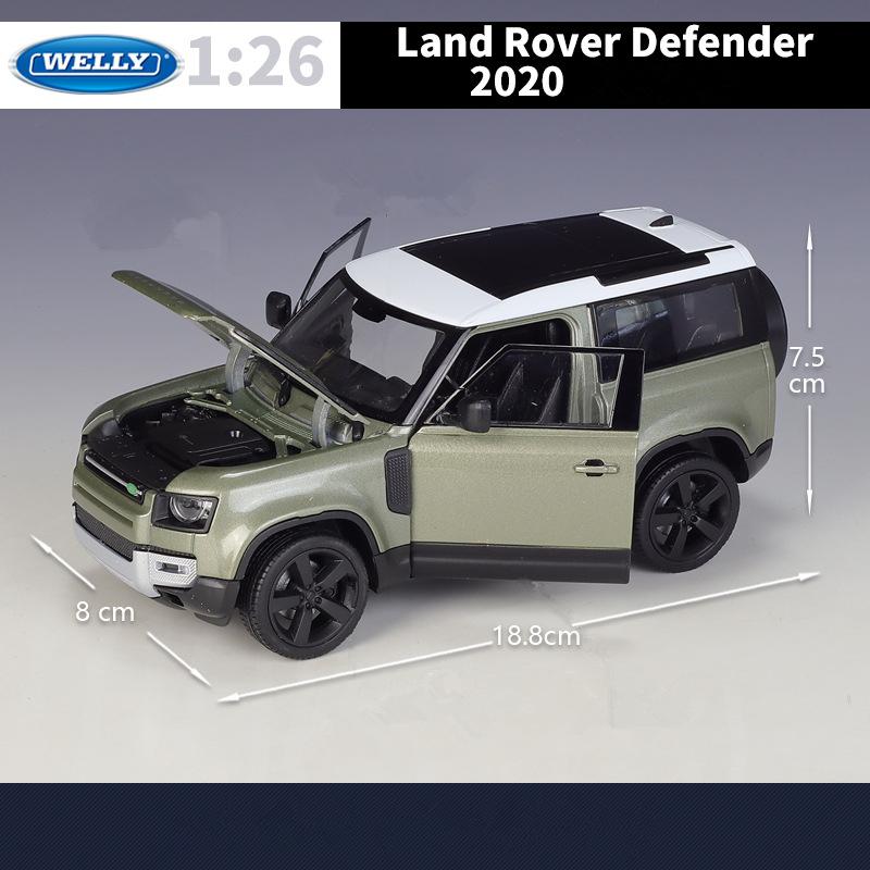 Welly 1/26 2020 Land Rover Defender 90 Alloy Car Model Diecasts Metal Toy Off-road Vehicles Car Model Simulation Childrens Gifts