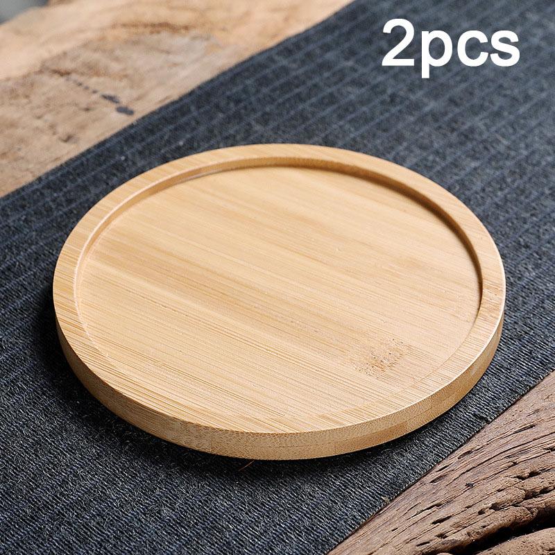 2PCS Holz Coaster Tischsets Tee Kaffee Tasse Pad Langlebig Hitzebeständig Teekanne Matte