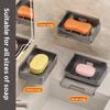 Wall-mounted Soap Drain Box, No Punching, Household Bathroom Soap Rack, Simple with Hook, No Water Accumulation Soap Box