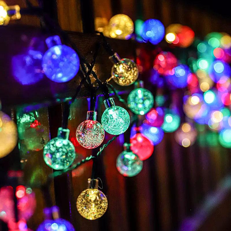 Outdoor LED White Ball String Lights for Camping, Awning, and Birthday Decorations