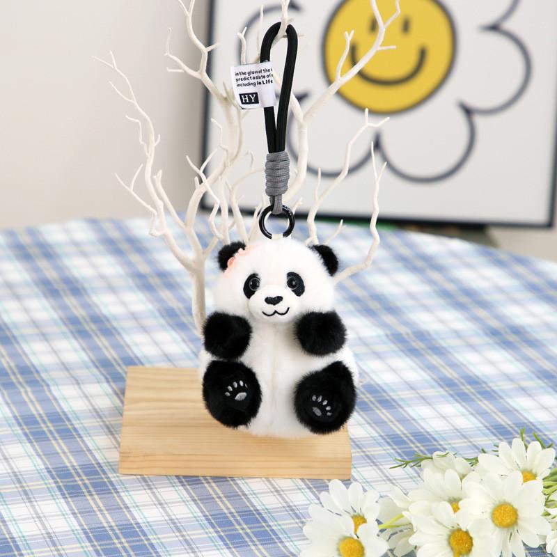 Delightful Cartoon Panda Plush Toy Keychain With Fluffy Skirt And Premium Materials