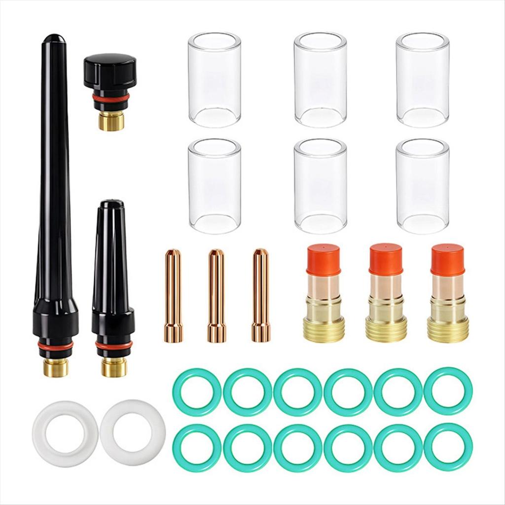 BHBL 29pcs TIG Welding Torch Accessories Stubborn Gas Lens Glass Kit for -17/18/26