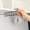 6 Hooks Kitchen Hanger Iron Under Shelf Mug Cup Cupboard Multifunction Kitchen Organiser Hanging Rack Holder
