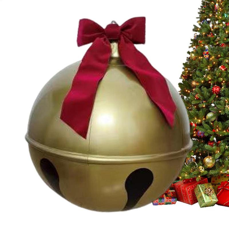 2025 Christmas PVC Inflatable Balls Xmas Tree Bell Shape Hang Decorated balloon Balls for Patio Garden Wedding Decoration
