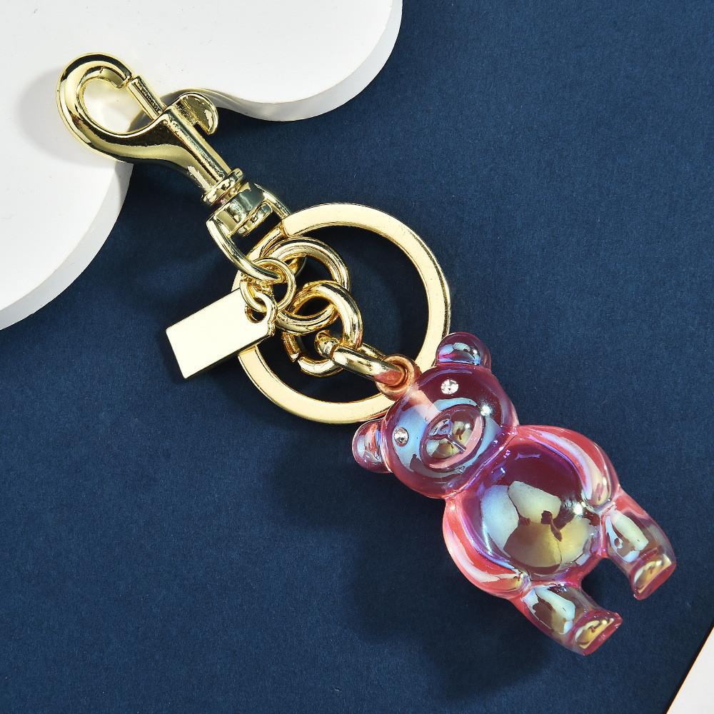 Style 3d Bear Keychain With Electroplated Metal For Bag Decoration