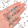 100Pcs/Lot 7mm Acrylic Luminous Beads Translucent Colorful Letter A-Z Flat Round Beads Diy Fashion Bracelet Necklace  Jewelry