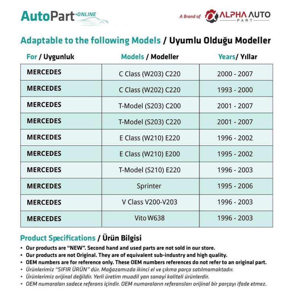 Diesel-Zwischenschlauch für Mercedes C-Klasse, E-Klasse, V-Klasse