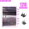 Diy Single Cluster False Eyelashes 126 Clusters Large Capacity Glue Tweezers Set Combination Eyelashes
