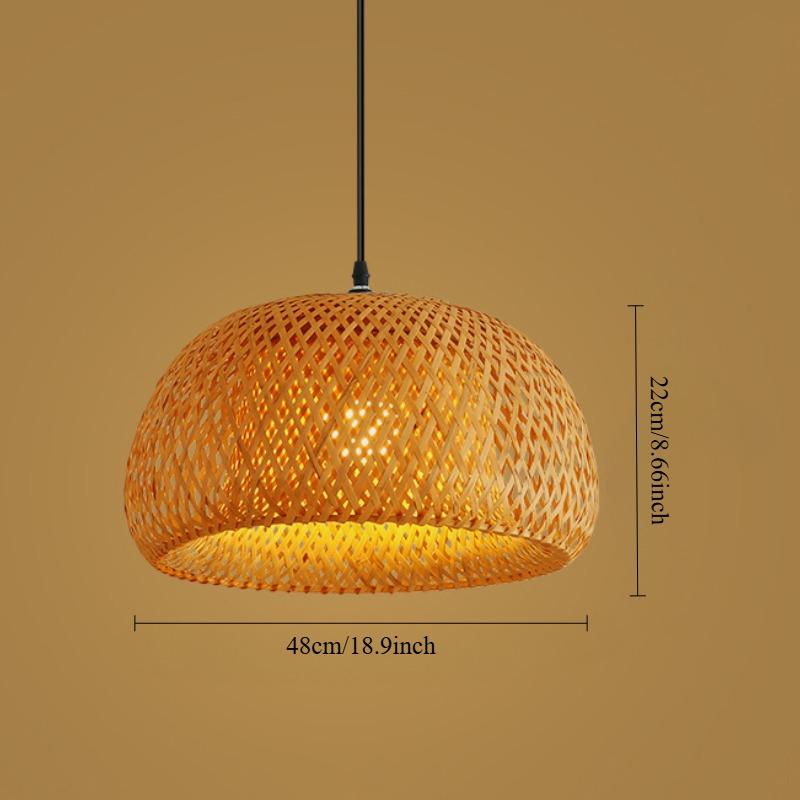 

Подвесной светильник из бамбука E27, ручная вязка, плетение, подвесной светильник в китайском стиле для ресторана, дома, спальни, декоративные светильники NO BULB