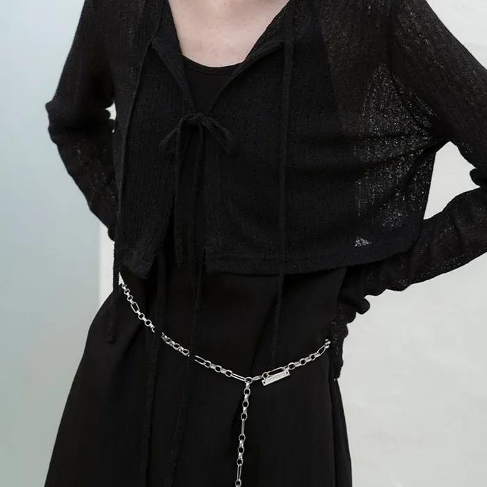 [RE-ORDER] Morceau Drop Chain Belt_Silver