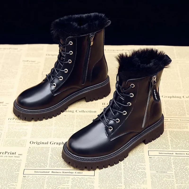 Fashion White Platform Boots Gothic Punk Shoes Women Winter Leather Booties Woman Fashion Designer Ankle Boots Botas Mujer