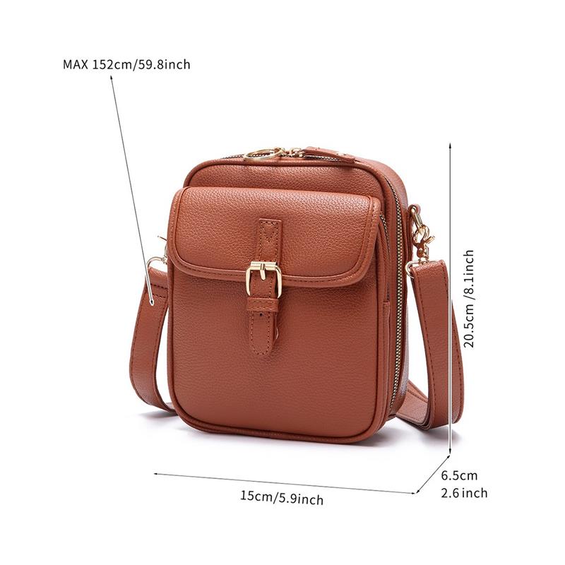 Women's PU Crossbody Bag Multifunctional Large Capacity Purse with Multiple Slots and Pockets