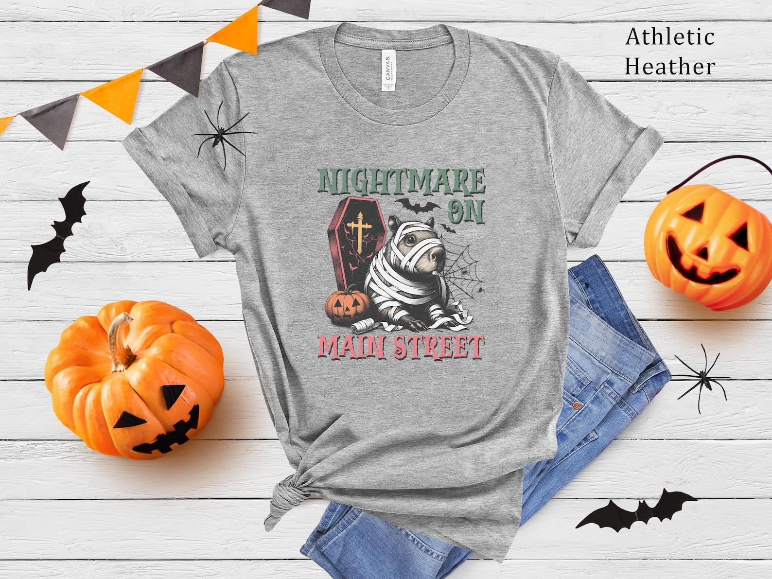 Nightmare on Main Street Capybara Halloween T-Shirt 2XL